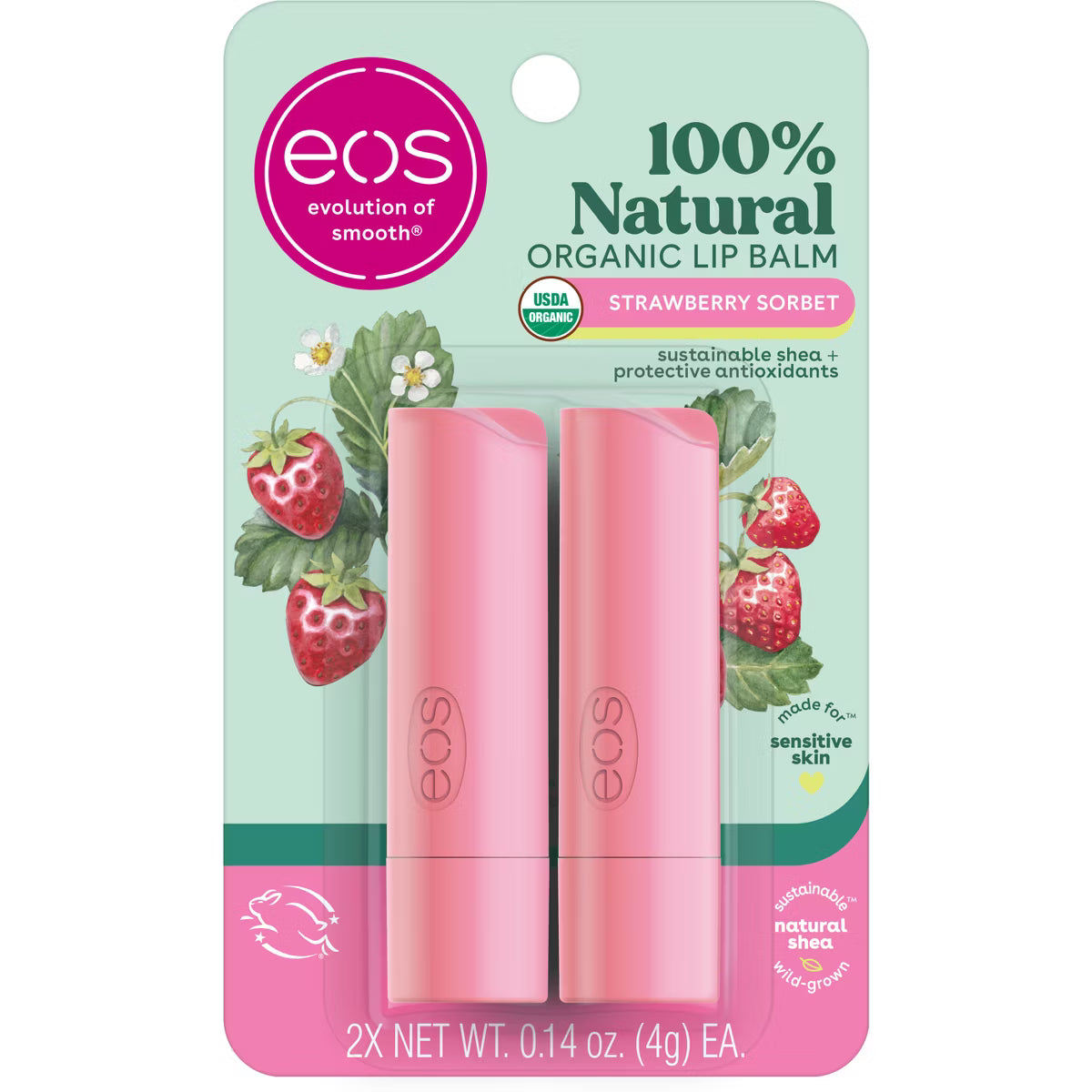 EOS Strawberry & Raspberry Lip Balm (Stick) - Duo Pack