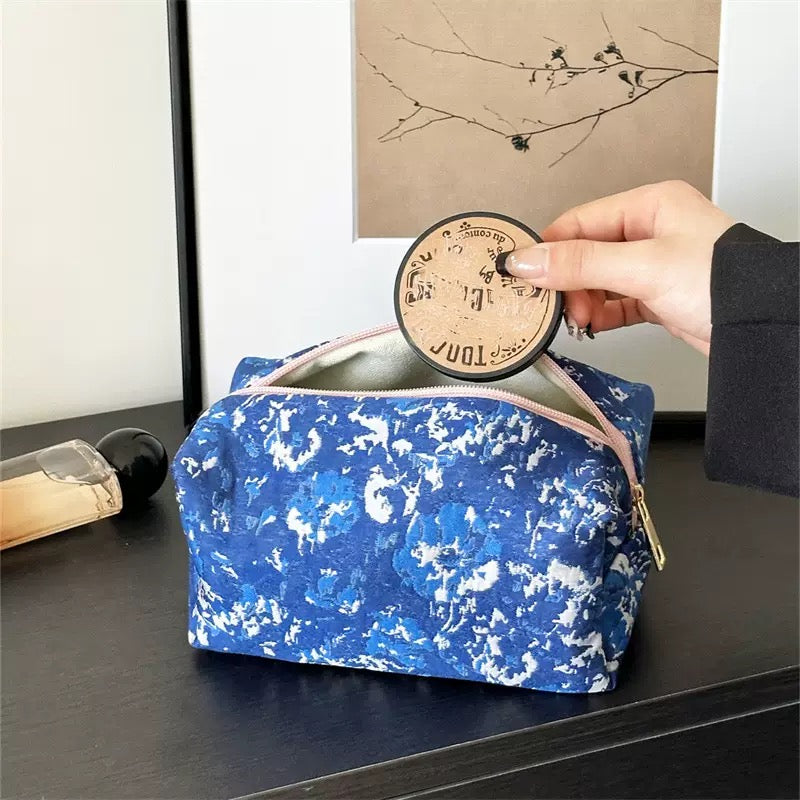 Abstract Brilliant Blue Makeup Bag