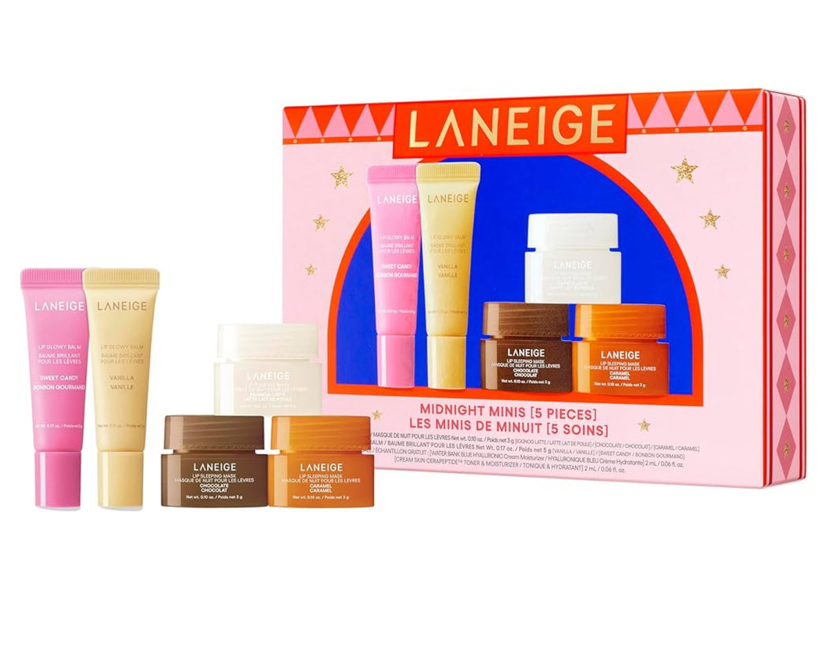 Laneige Midnight Minis Limited-Edition Holiday Lip Care Gift Set for Day & Night Hydration
