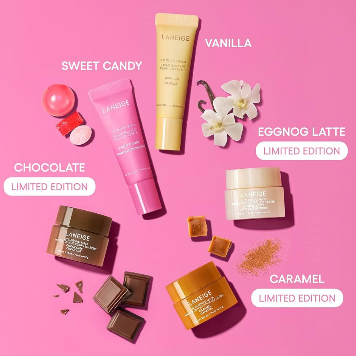 Laneige Midnight Minis Limited-Edition Holiday Lip Care Gift Set for Day & Night Hydration