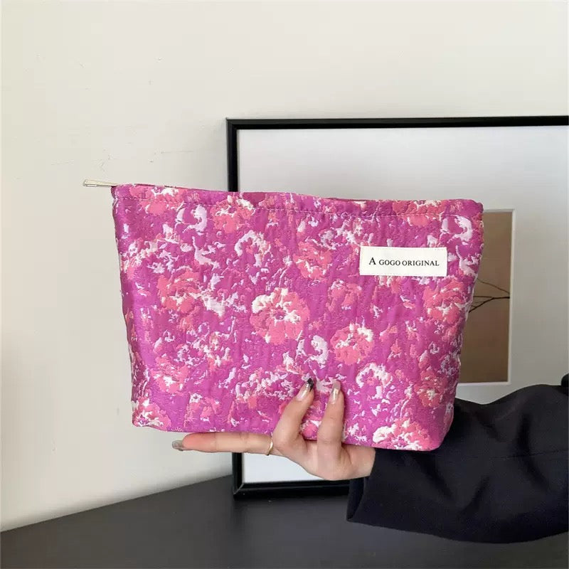 Abstract Brilliant Pink Makeup Bag