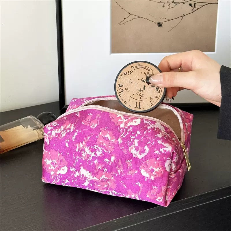 Abstract Brilliant Pink Makeup Bag