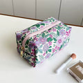 Floral Purple Makeup Bag