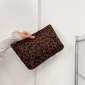 Cheetah Print Corduroy Makeup Bag