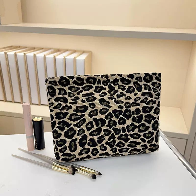 Leopard Print Makeup Bag