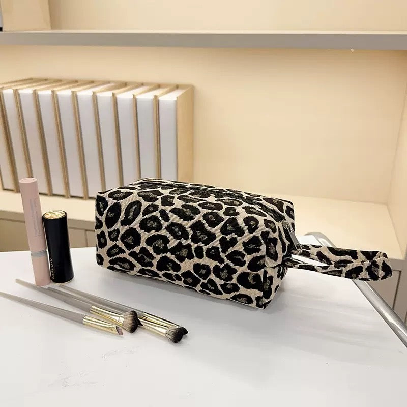 Leopard Print Makeup Bag