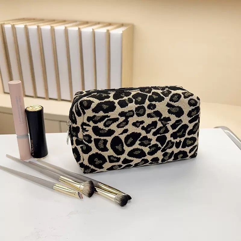 Leopard Print Makeup Bag