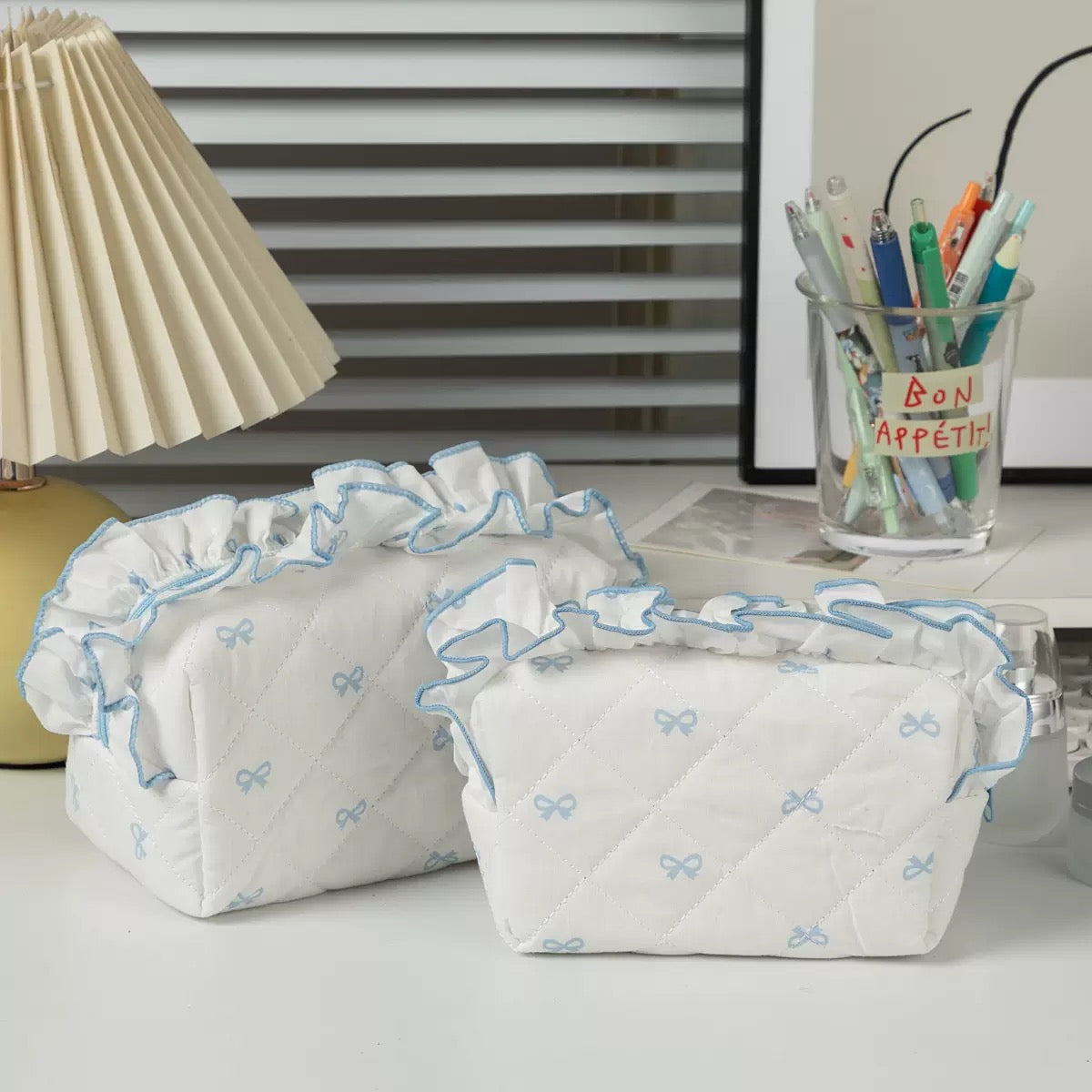 Lace Bow Makeup Bag
