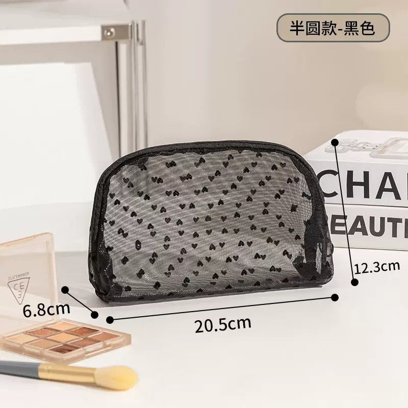 Black Mesh Makeup Bag