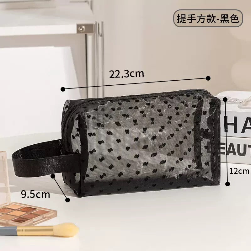 Black Mesh Makeup Bag