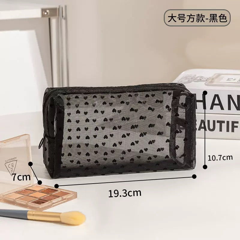 Black Mesh Makeup Bag