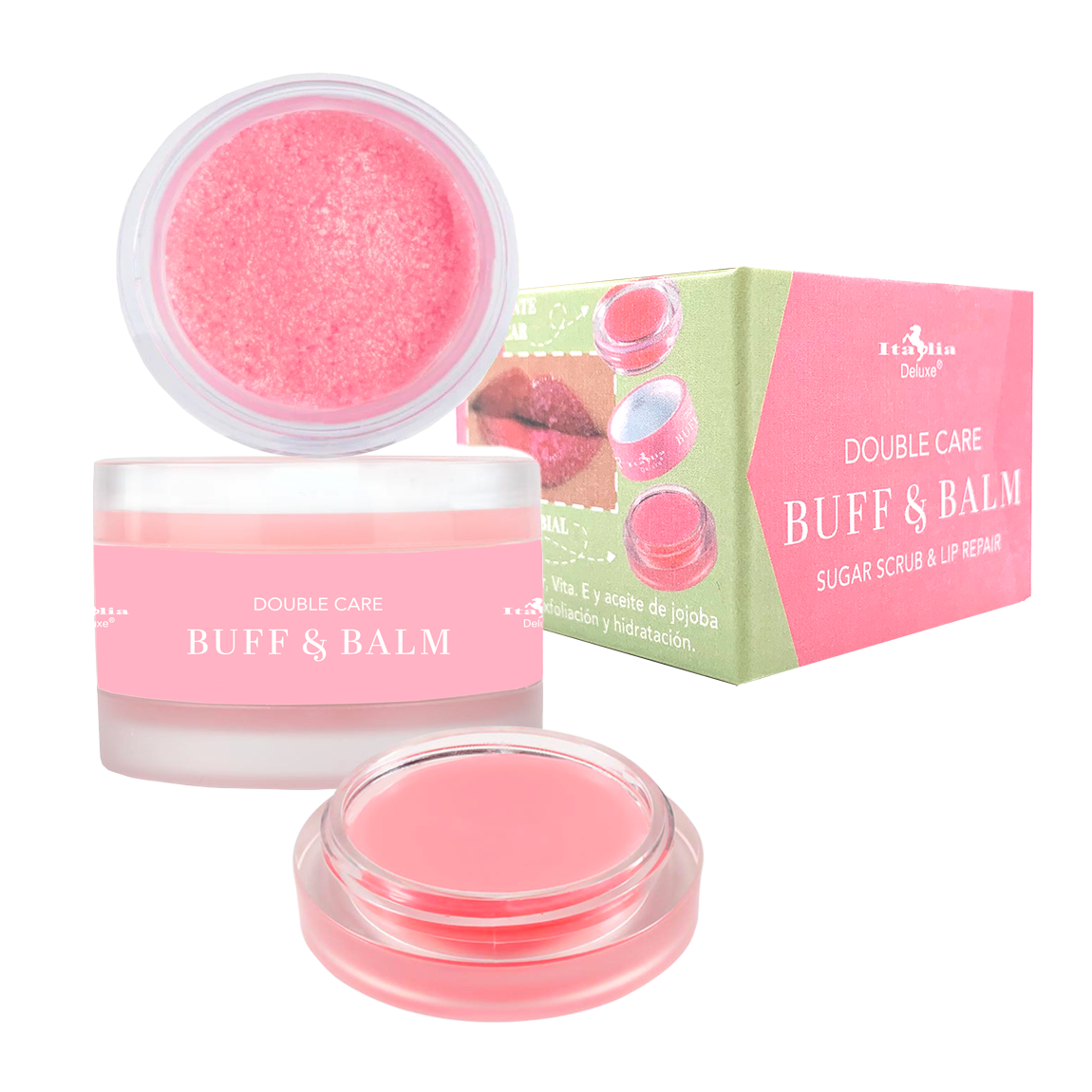 Italia Deluxe Buff & Balm | Sugar Scrub & Lip Repair Mask