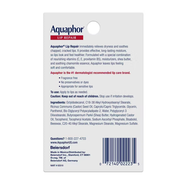Aquaphor Immediate Relief Lip Repair Balm - Duo